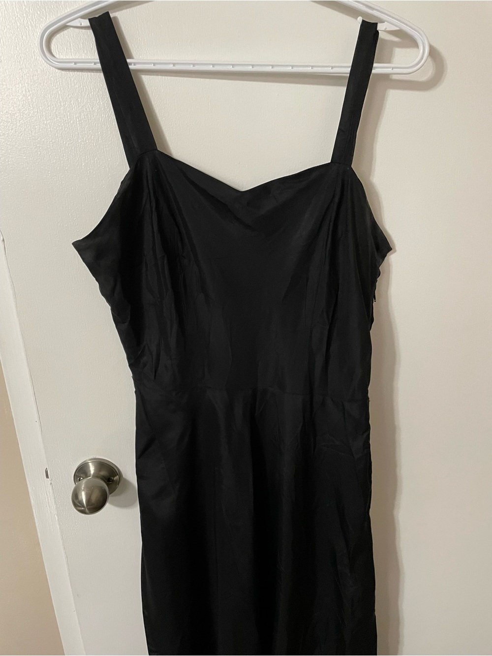 Vintage Black Midi Dress with Cream Floral Appliqués 2 Pieces Size Small - Picture 11 of 14